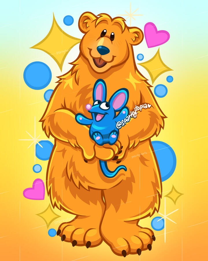 Bear in the Big Blue House Tattoo Commission Bear in the Big Blue House Tattoo Commission