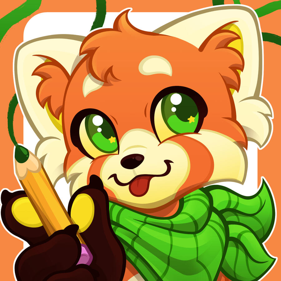 October Badge Buddy Custom piece of October the Red Panda, made to be printed and worn on a lanyard at conventions.